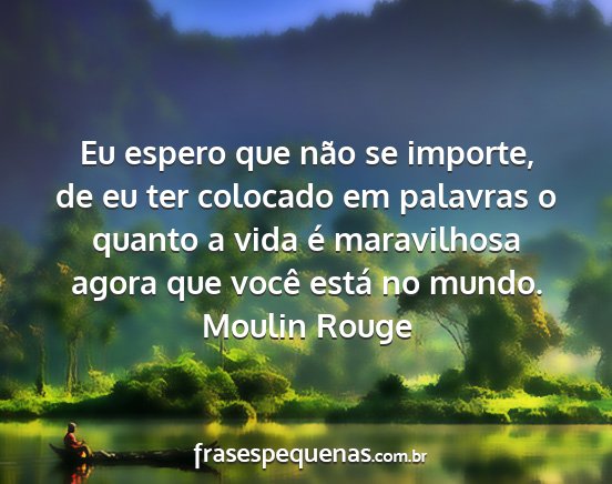 Moulin Rouge - Eu espero que não se importe, de eu ter colocado...