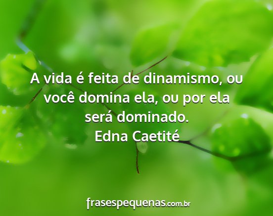 Edna Caetité - A vida é feita de dinamismo, ou você domina...