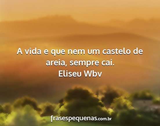 Eliseu Wbv - A vida e que nem um castelo de areia, sempre cai....