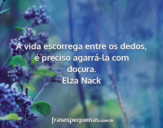Elza Nack - A vida escorrega entre os dedos, é preciso...
