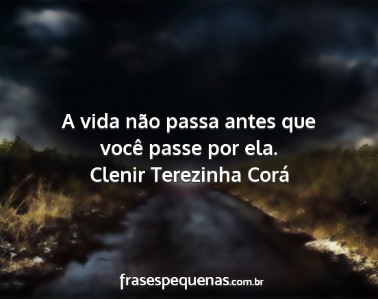 Clenir Terezinha Corá - A vida não passa antes que você passe por ela....