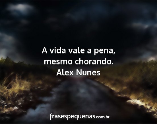 Alex Nunes - A vida vale a pena, mesmo chorando....
