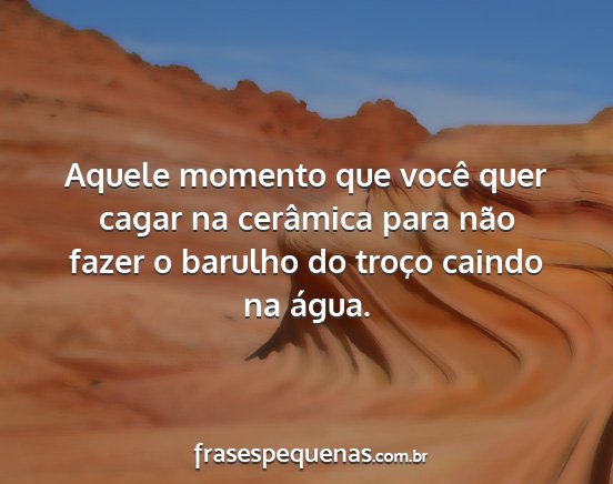 Aquele momento que você quer cagar na cerâmica...