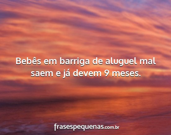 Bebês em barriga de aluguel mal saem e já devem...