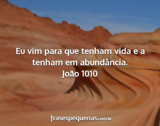 João 1010 - Eu vim para que tenham vida e a tenham em...