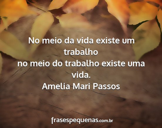 Amelia Mari Passos - No meio da vida existe um trabalho no meio do...