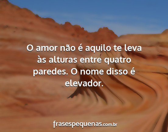 O amor não é aquilo te leva às alturas entre...