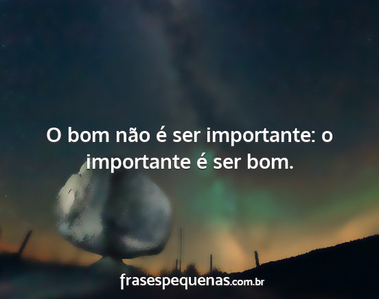 O bom não é ser importante: o importante é ser...