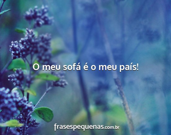 O meu sofá é o meu país!...