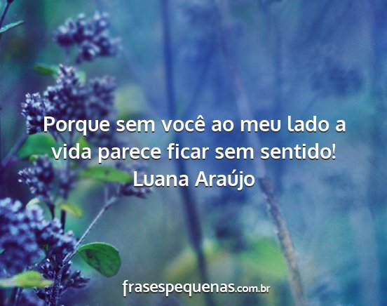 Luana Araújo - Porque sem você ao meu lado a vida parece ficar...