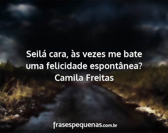 Camila Freitas - Seilá cara, às vezes me bate uma felicidade...