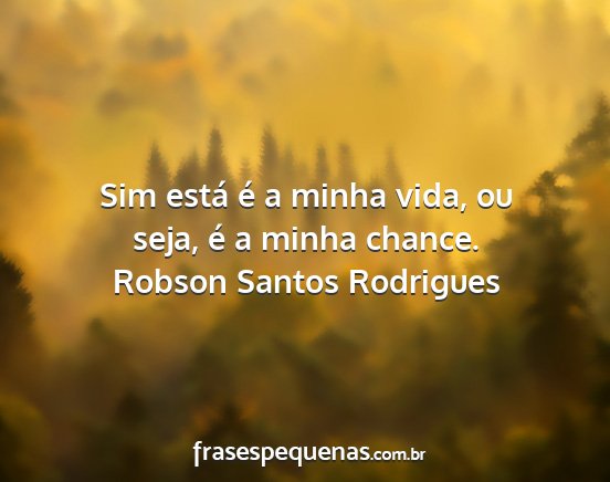 Robson Santos Rodrigues - Sim está é a minha vida, ou seja, é a minha...