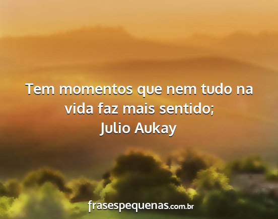 Julio Aukay - Tem momentos que nem tudo na vida faz mais...