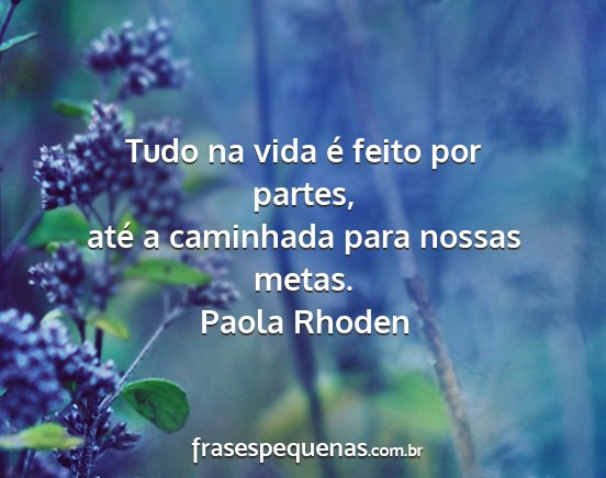 Paola Rhoden - Tudo na vida é feito por partes, até a...